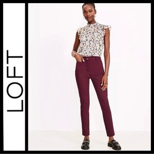 LOFT Burgundy Ankle Pants